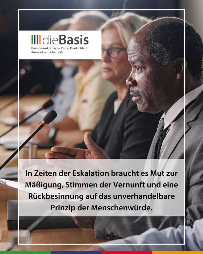 ðÂÂÂïž Stellungnahme des Vorstandes des Kreisverbandes Chemnitz der Partei dieBasis zur aktuellen Eskalation im Nahen Osten und zur Strafanzeige gegen Friedrich Merz 2 verhandlungen